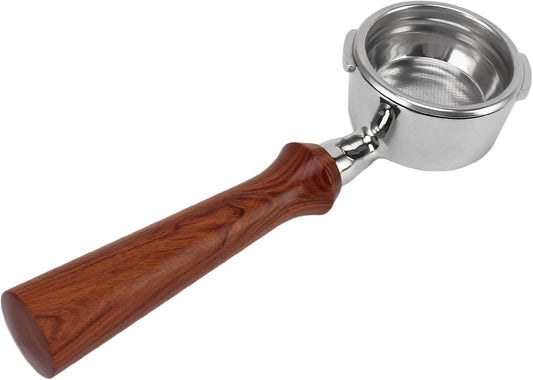 58mm Bottomless Portafilter, Dual Ears Design Professional Portafilter with Wooden Handle for GAGGIA Coffee Machine (F Rosewood)