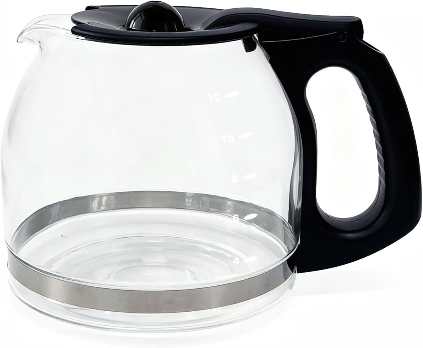 12-Cup Replacement Carafe Coffee Pot Compatible with Mr. Coffee Coffee maker Models# PLD12 PLD12-RB Series, Removeable Lid, Easy to Clean