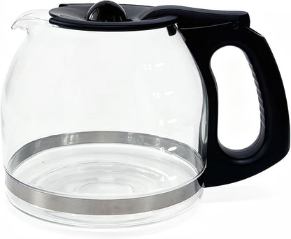 12-Cup Replacement Carafe Coffee Pot Compatible with Mr. Coffee Coffee maker Models# PLD12 PLD12-RB Series, Removeable Lid, Easy to Clean