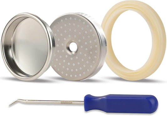 54mm Precision Shower Screen Kit Compatible with Breville Sage barista 870/876/878/880/810/840Includes Backflush Insert Cleaning Disc, Silicone Gasket & Seal Pick for Espresso Coffee Machines (54mm)