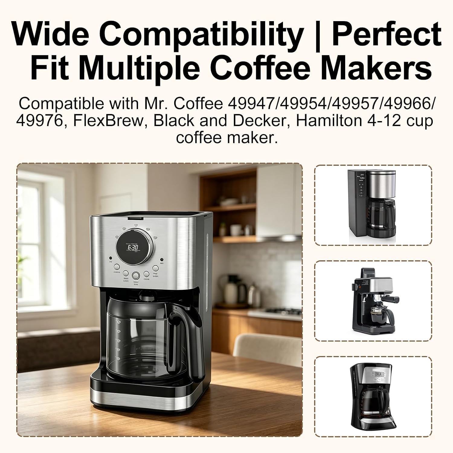 2 Pack Coffee Maker Brew Basket Spring Loaded Stopper Replacement Kit | for Mr. Coffee, Black and Decker, Hamilton Coffee Maker Parts, Coffee Machine Accessories 990117900 990237500