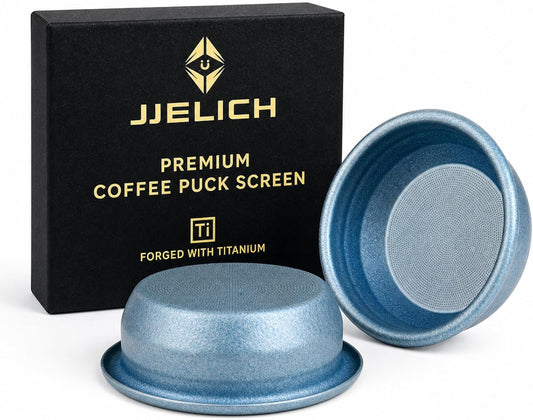 58mm Titanium Precision Espresso Basket, Premium Coffee Filter Basket for Even Extraction and Reduced Channeling, Barista Grade Espresso Upgrade, Fits Most 58mm Portafilters (Lake Blue)