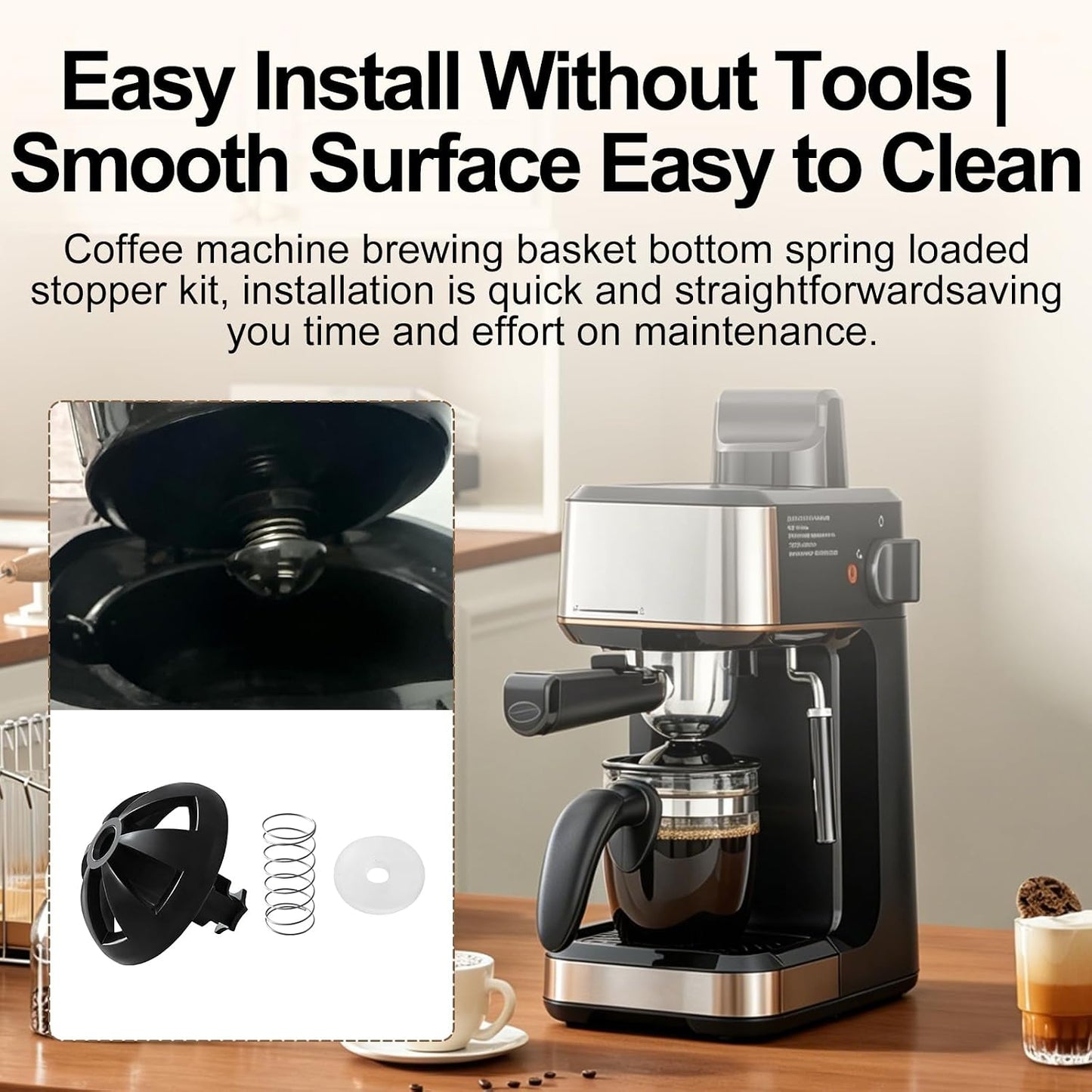 2 Pack Coffee Maker Brew Basket Spring Loaded Stopper Replacement Kit | for Mr. Coffee, Black and Decker, Hamilton Coffee Maker Parts, Coffee Machine Accessories 990117900 990237500