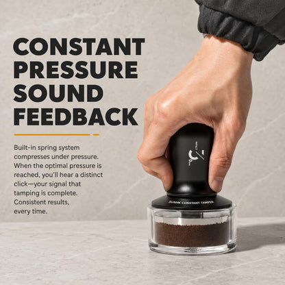 58mm Espresso Tamper, 58.35mm Coffee Tampers and Silicone Gel Coffee Tamper Mat for Home and Professional Baristas | 30lb Calibrated Spring Loaded,Triple Spring Design,Automatic Pressure Release,Sound Click Feedback,Threaded Base